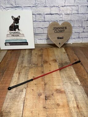 VTG COUNTY Red Equestrian Horse Leather Whip Riding Crop, Made in England